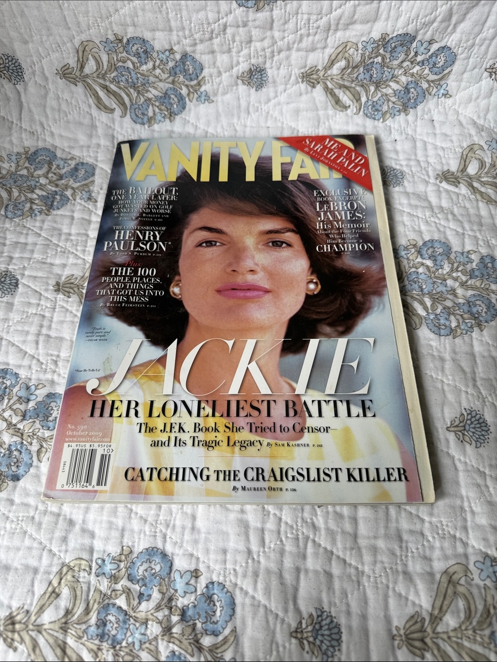 Vanity Fair Magazine - Jackie with Yellow Masthead and Pale Pink Lip